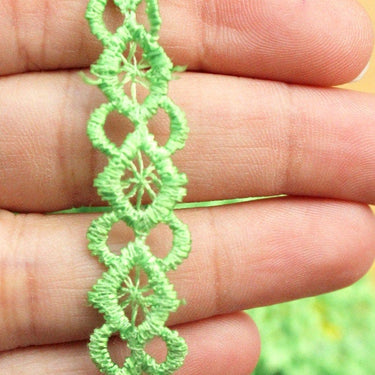 Green Embroidery Crochet (Cotton) Scallop Lace Trim 12mm Wide
